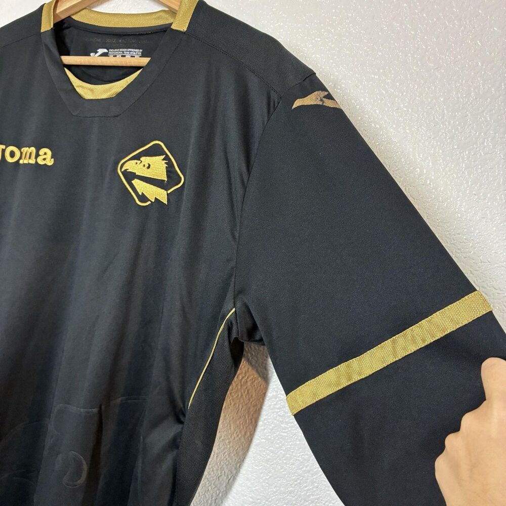 Eagle Logo Jersey Mens 2XL Black Gold Soccer Football Joma DRY MX Long Sleeve - Picture 4 of 15